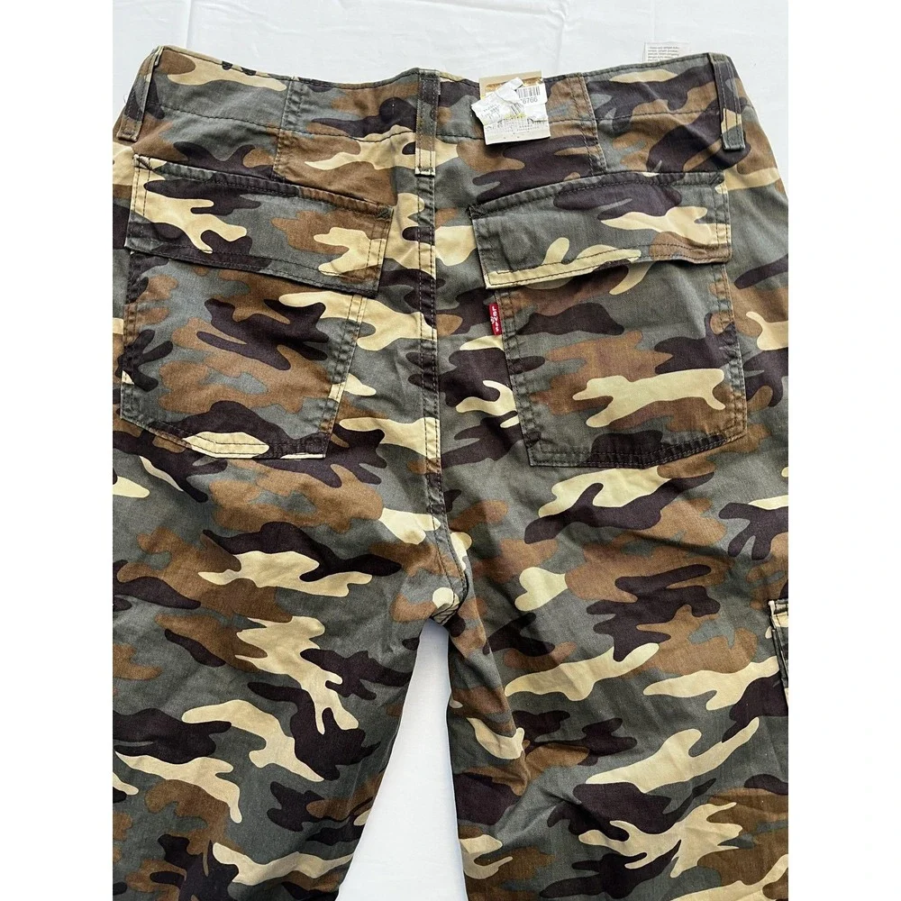 Levis 94 Baggy Cargo Pants Mens 29x30 Camo Green‎ Brown Relaxed Fit Utility Army
